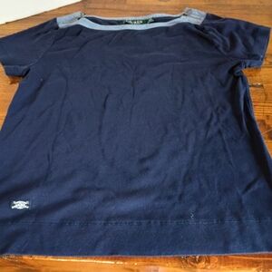 Ralph Lauren Blue Top L Zipper Accents
